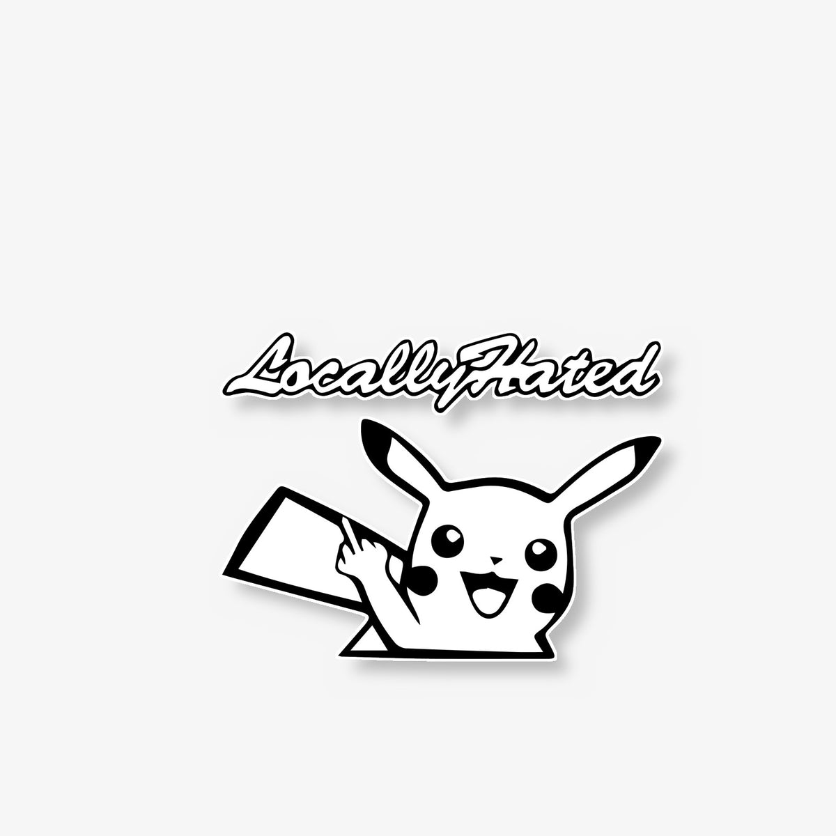 Locally Hated Pikachu Car Decal -- Laminated