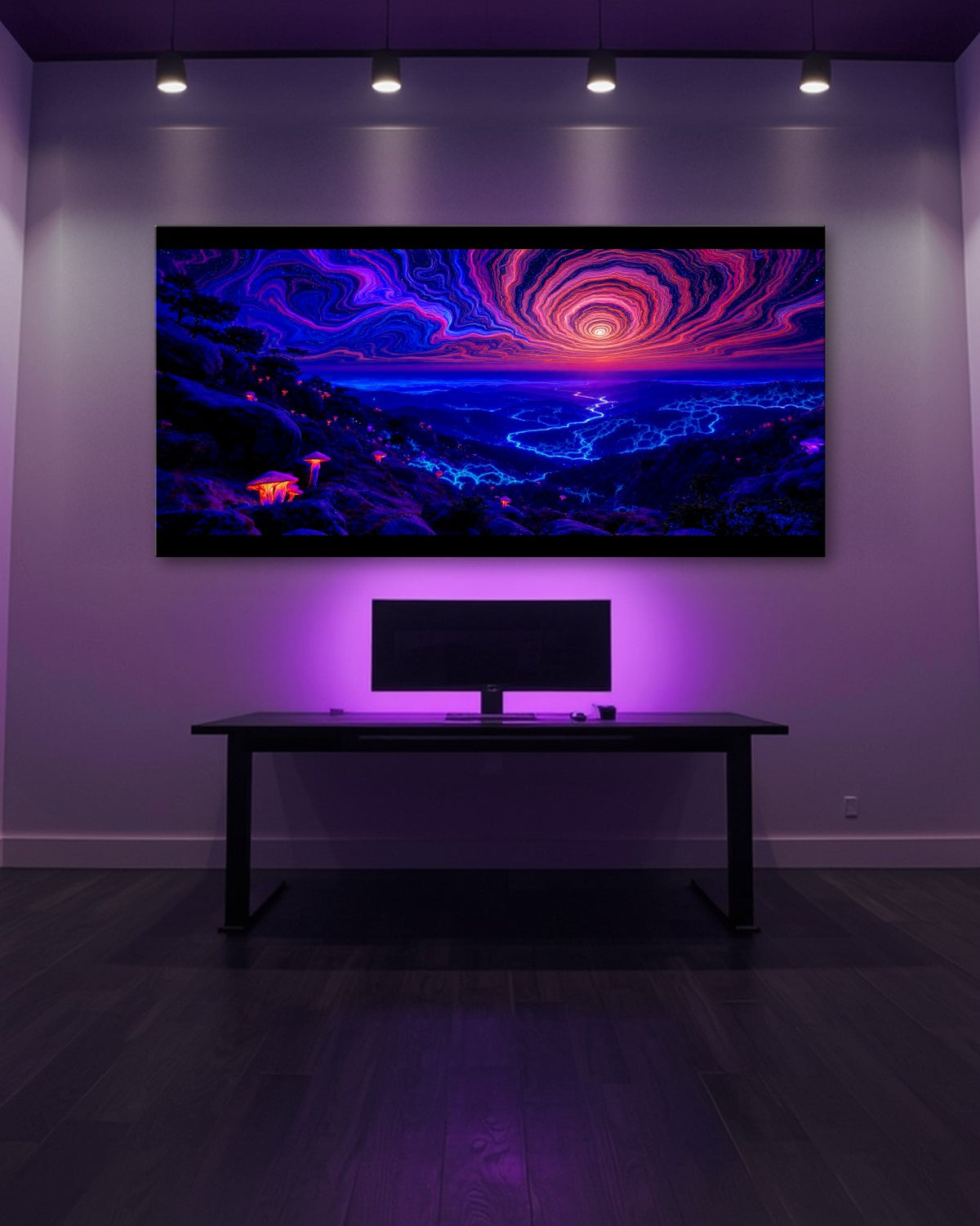 Cosmic Valley Glow Metal Print