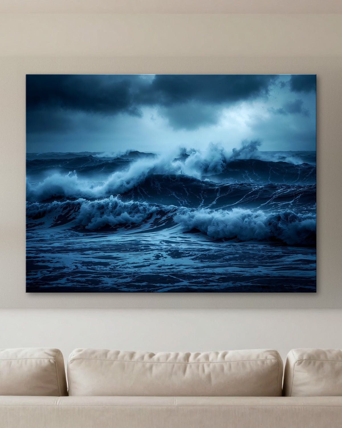 Massive Dark Waves Crashing Metal Print