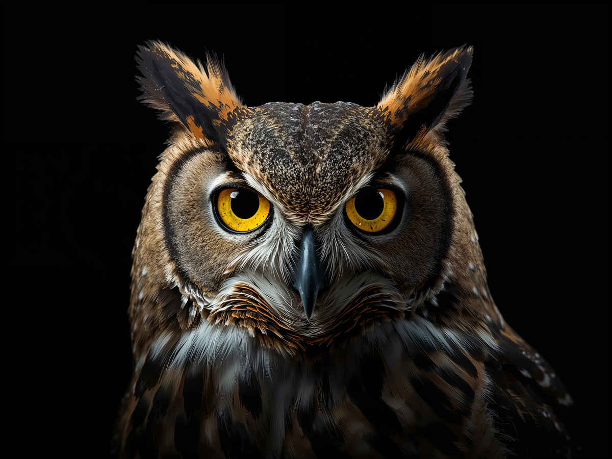 Great Horned Owl Portrait Metal Print