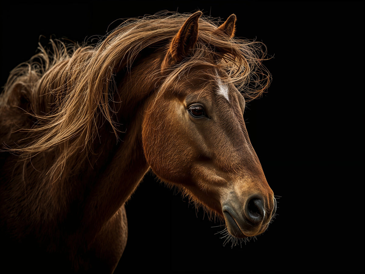 Wild Mustang Head Portrait Metal Print