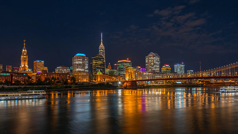 City Skyline Metal Print Wall Art