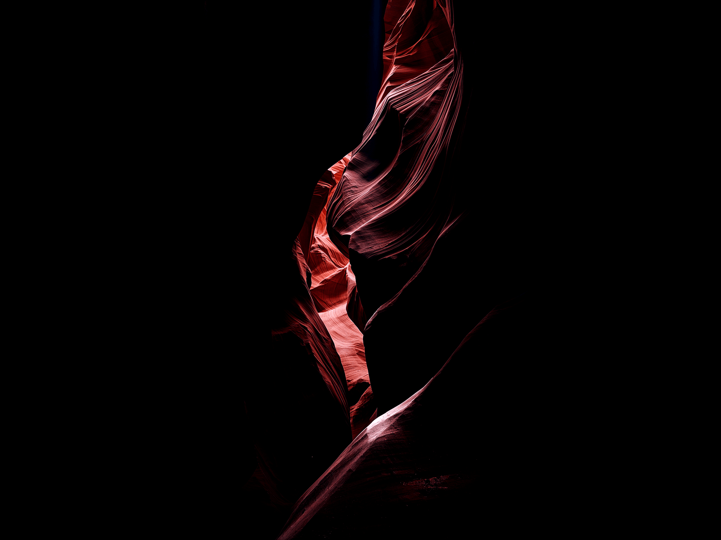 the interior of a dark slot
